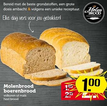 Aanbiedingen Molenbrood boerenbrood - Huismerk - Coop - Geldig van 17/08/2015 tot 23/08/2015 bij Coop