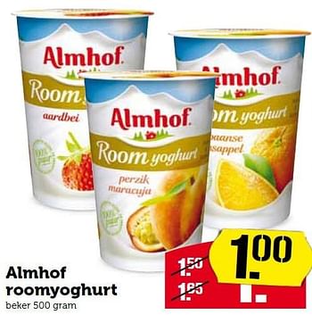 Aanbiedingen Almhof roomyoghurt - Almhof - Geldig van 17/08/2015 tot 23/08/2015 bij Coop
