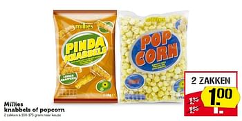 Aanbiedingen Millies knabbels of popcorn - Millies - Geldig van 17/08/2015 tot 23/08/2015 bij Coop
