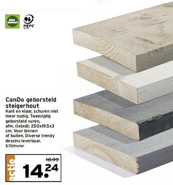 Aanbiedingen Cando geborsteld steigerhout - CanDo - Geldig van 17/08/2015 tot 23/08/2015 bij Gamma