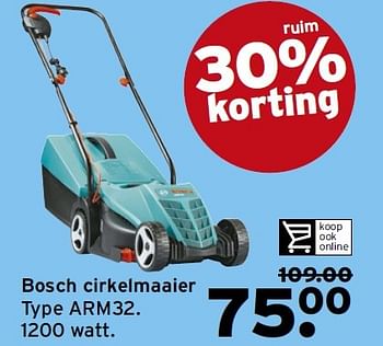 Aanbiedingen Bosch cirkelmaaier arm32 - Bosch - Geldig van 17/08/2015 tot 23/08/2015 bij Gamma