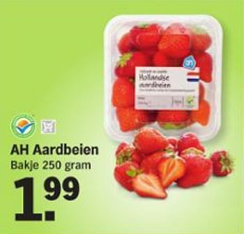 Aanbiedingen Ah aardbeien - Huismerk - Albert Heijn - Geldig van 17/08/2015 tot 23/08/2015 bij Albert Heijn