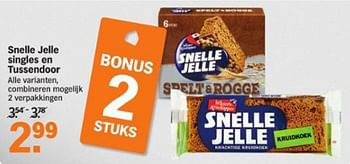 Aanbiedingen Snelle jelle singles en tussendoor - Snelle Jelle - Geldig van 17/08/2015 tot 23/08/2015 bij Albert Heijn