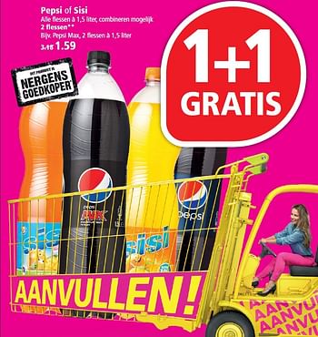 Aanbiedingen Pepsi max, 2 flessen - Pepsi - Geldig van 16/08/2015 tot 22/08/2015 bij Plus