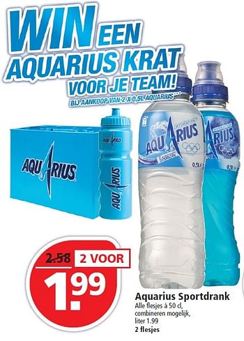Aanbiedingen Aquarius sportdrank - Aquarius - Geldig van 16/08/2015 tot 22/08/2015 bij Plus