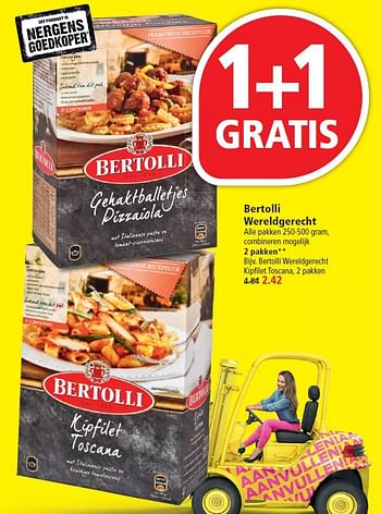 Aanbiedingen Bertolli wereldgerecht kipfilet toscana - Bertolli - Geldig van 16/08/2015 tot 22/08/2015 bij Plus