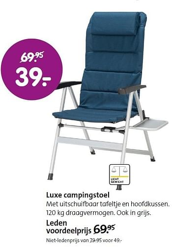Aanbiedingen Luxe campingstoel - Huismerk - ANWB - Geldig van 12/08/2015 tot 23/08/2015 bij ANWB