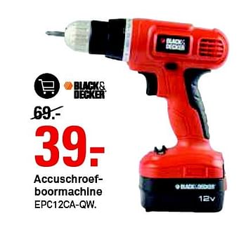 Aanbiedingen Black + decker accuschroefboormachine epc12ca-qw - Black &amp; Decker - Geldig van 17/08/2015 tot 23/08/2015 bij Karwei