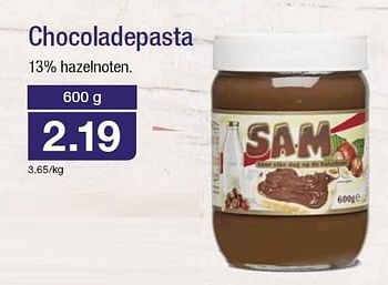 Aanbiedingen Chocoladepasta - SAM - Geldig van 19/08/2015 tot 25/08/2015 bij Aldi