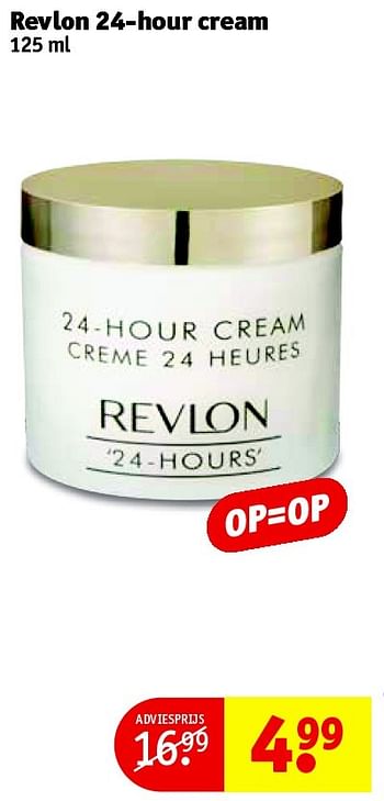 Aanbiedingen Revlon 24-hour cream - Revlon - Geldig van 18/08/2015 tot 23/08/2015 bij Kruidvat