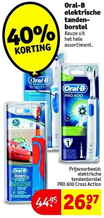 Aanbiedingen Oral-b elektrische tandenborstel - Oral-B - Geldig van 18/08/2015 tot 23/08/2015 bij Kruidvat