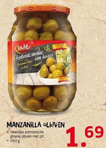 Aanbiedingen Manzanilla olijven - Sol &amp; Mar - Geldig van 17/08/2015 tot 23/08/2015 bij Lidl