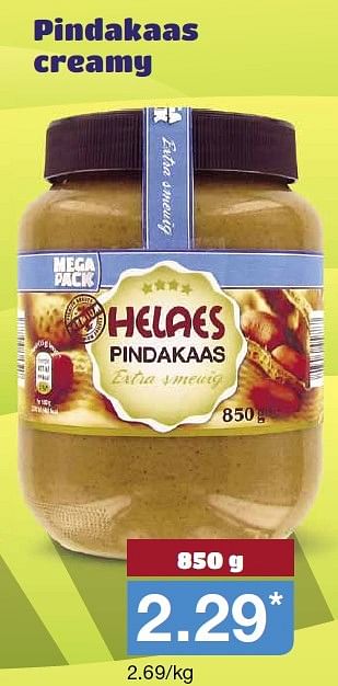 Aanbiedingen Pindakaas creamy - Helaes - Geldig van 19/08/2015 tot 25/08/2015 bij Aldi