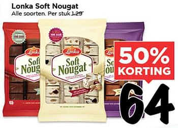Aanbiedingen Lonka soft nougat - Lonka - Geldig van 19/08/2015 tot 25/08/2015 bij Vomar