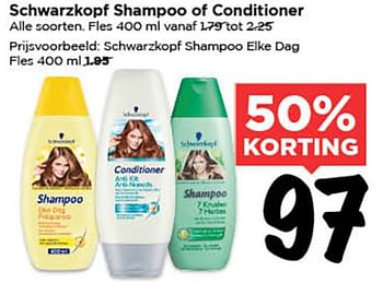 Aanbiedingen Schwarzkopf shampoo eike dag - Schwartzkopf - Geldig van 19/08/2015 tot 25/08/2015 bij Vomar