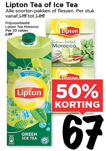Aanbiedingen Lipton tea morocco - Lipton - Geldig van 19/08/2015 tot 25/08/2015 bij Vomar