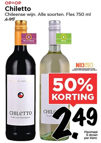 Aanbiedingen Chiletto chileense wijn - Witte wijnen - Geldig van 19/08/2015 tot 25/08/2015 bij Vomar