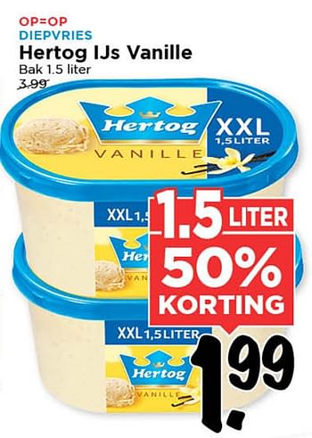 Aanbiedingen Hertog ijs vanille - Hertog - Geldig van 19/08/2015 tot 25/08/2015 bij Vomar