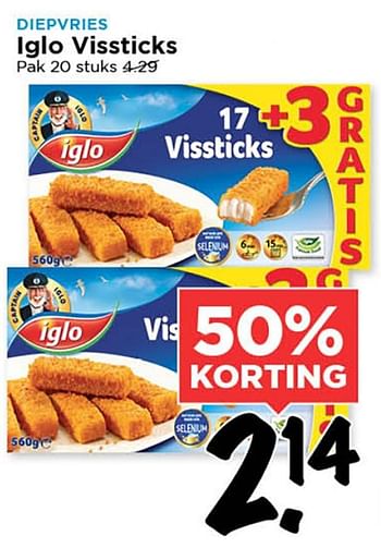 Aanbiedingen Iglo vissticks - Iglo - Geldig van 19/08/2015 tot 25/08/2015 bij Vomar