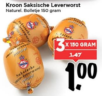 Aanbiedingen Kroon saksische leverworst - Kroon - Geldig van 19/08/2015 tot 25/08/2015 bij Vomar