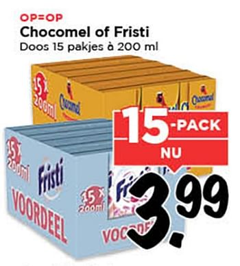 Aanbiedingen Chocomel of fristi - Chocomel - Geldig van 19/08/2015 tot 25/08/2015 bij Vomar