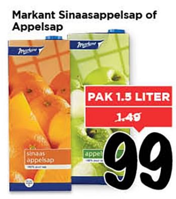 Aanbiedingen Markant sinaasappelsap of appelsap - Markant - Geldig van 19/08/2015 tot 25/08/2015 bij Vomar