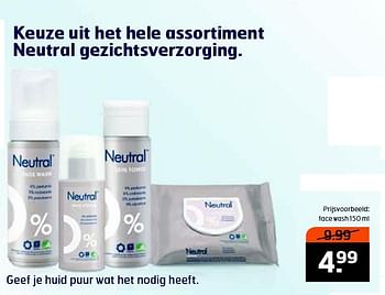 Aanbiedingen Face wash - neutral - Geldig van 18/08/2015 tot 30/08/2015 bij Trekpleister