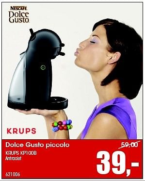 Aanbiedingen Dolce gusto piccolo krups kp100b - Krups - Geldig van 24/08/2015 tot 04/10/2015 bij Multi Bazar