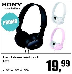 Aanbiedingen Headphone overband sony - Sony - Geldig van 24/08/2015 tot 04/10/2015 bij Multi Bazar