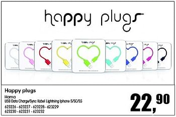 Aanbiedingen Happy plugs hama usb data charge-sync kabel lightning iphone 5-5c-5s - Hama - Geldig van 24/08/2015 tot 04/10/2015 bij Multi Bazar