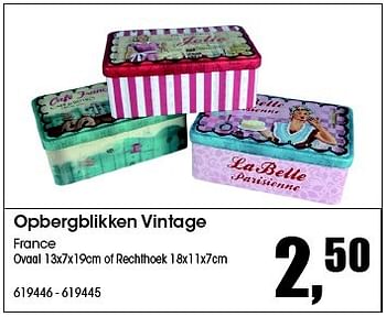 Aanbiedingen Opbergblikken vintage france - Huismerk - Multi Bazar - Geldig van 24/08/2015 tot 04/10/2015 bij Multi Bazar