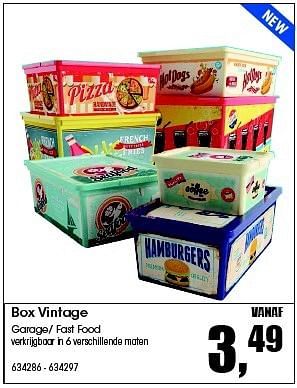 Aanbiedingen Box vintage garage- fast food - Huismerk - Multi Bazar - Geldig van 24/08/2015 tot 04/10/2015 bij Multi Bazar