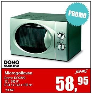 Aanbiedingen Microgolfoven domo do2322 - Domo elektro - Geldig van 24/08/2015 tot 04/10/2015 bij Multi Bazar