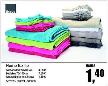 Aanbiedingen Home textile washandje set - Tiseco - Geldig van 24/08/2015 tot 04/10/2015 bij Multi Bazar
