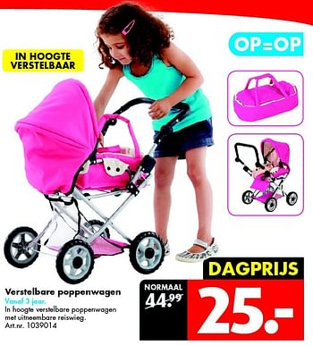 Aanbiedingen Verstelbare poppenwagen - Huismerk - Bart Smit - Geldig van 22/08/2015 tot 02/09/2015 bij Bart Smit