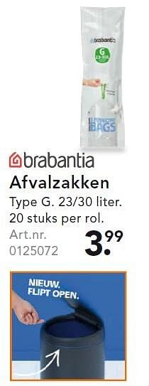 Aanbiedingen Afvalzakken g. 23-30 liter - Brabantia - Geldig van 24/08/2015 tot 02/09/2015 bij Blokker