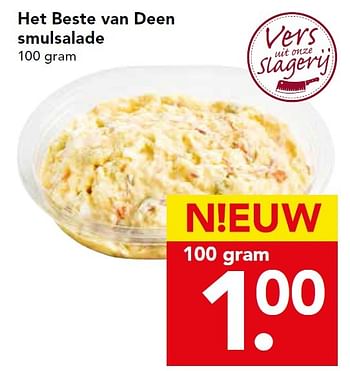 Aanbiedingen Het beste van deen smulsalade - Huismerk deen supermarkt - Geldig van 23/08/2015 tot 29/08/2015 bij Deen Supermarkten