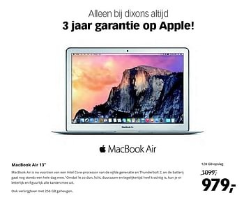 Aanbiedingen Apple macbook air 13 - Apple - Geldig van 22/08/2015 tot 06/09/2015 bij Dixons