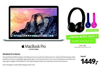 Aanbiedingen Apple macbook pro retina - Apple - Geldig van 22/08/2015 tot 06/09/2015 bij Dixons