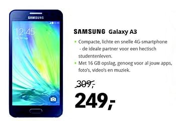 Aanbiedingen Samsung galaxy a3 - Samsung - Geldig van 22/08/2015 tot 06/09/2015 bij Dixons