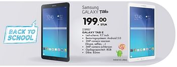 Aanbiedingen Samsung galaxy tab e - Samsung - Geldig van 01/09/2015 tot 29/09/2015 bij Supra Bazar