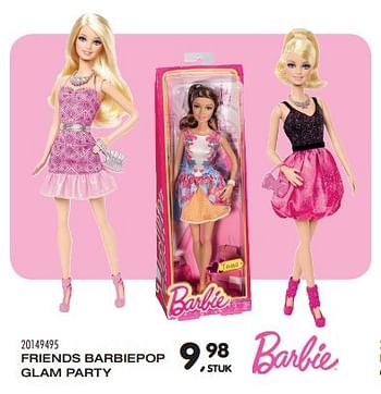 Aanbiedingen Friends barbiepop glam party - Mattel - Geldig van 01/09/2015 tot 29/09/2015 bij Supra Bazar