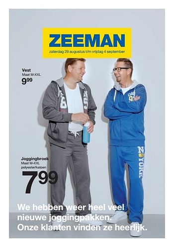 Aanbiedingen Joggingbroek - Huismerk - Zeeman  - Geldig van 29/08/2015 tot 06/09/2015 bij Zeeman