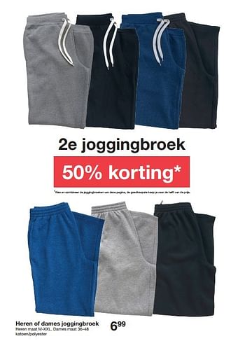 Aanbiedingen Heren of dames joggingbroek - Huismerk - Zeeman  - Geldig van 29/08/2015 tot 06/09/2015 bij Zeeman