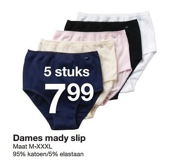 Aanbiedingen Dames mady slip - Huismerk - Zeeman  - Geldig van 29/08/2015 tot 06/09/2015 bij Zeeman
