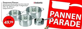 Aanbiedingen Pannenset finesse - Brabantia - Geldig van 28/08/2015 tot 20/09/2015 bij Cook & Co