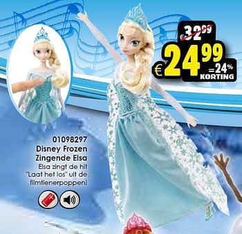 Aanbiedingen Disney frozen zingende elsa - Disney  Frozen - Geldig van 29/08/2015 tot 13/09/2015 bij ToyChamp