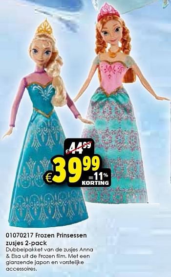 Aanbiedingen Frozen prinsessen zusjes 2-pack - Disney  Frozen - Geldig van 29/08/2015 tot 13/09/2015 bij ToyChamp