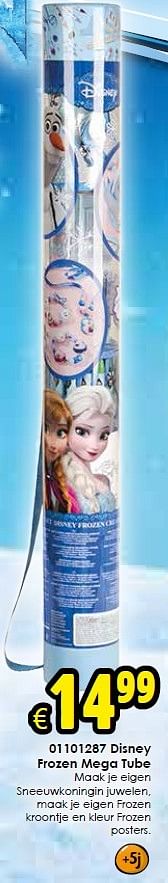 Aanbiedingen Disney frozen mega tube - Disney  Frozen - Geldig van 29/08/2015 tot 13/09/2015 bij ToyChamp