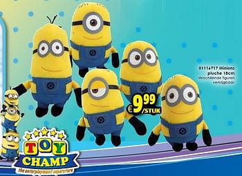 Aanbiedingen Minions pluche 18cm - Minions - Geldig van 29/08/2015 tot 13/09/2015 bij ToyChamp